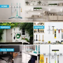 BOTC Bezemhouder - 5 Houders 6 Haken Bezem Ophangsysteem - Zeflklevend - Opbergsysteem - Ophanghaken - Tuingereedschap - Gereedschap Opbergen -Tuinwereld Verkoop 1200x1200 2032