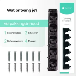 CLEANLY® Bezemhouder - Ophangsysteem Voor Tuingereedschap - Bezem Ophangsysteem - Gereedschapshouder Met Ophanghaken - ABS -Tuinwereld Verkoop 1200x1200 2034