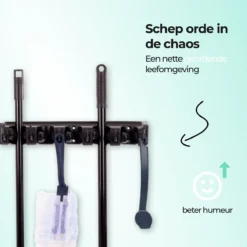 CLEANLY® Bezemhouder - Ophangsysteem Voor Tuingereedschap - Bezem Ophangsysteem - Gereedschapshouder Met Ophanghaken - ABS -Tuinwereld Verkoop 1200x1200 2039