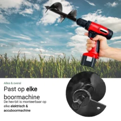 MaatWorkz - Grondboor - 25 CM - Boormachine - Bollenplanter - Moestuin - Palenboor - Boor - Tuin -Tuinwereld Verkoop 1200x1200 2085