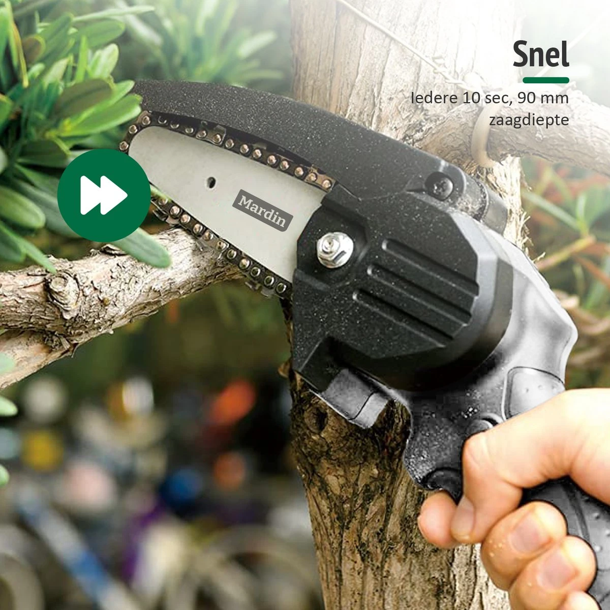 Mardin Mini Kettingzaag - Snoeizaag - Kettingzaag - Kettingzaag Electrisch Met 2 Accu - Inclusief Koffer - 1 Extra Accu - Grijs 5 Mardin Mini Kettingzaag - Snoeizaag - Kettingzaag - Kettingzaag Electrisch Met 2 Accu - Inclusief Koffer - 1 Extra Accu - Grijs - Afbeelding 5