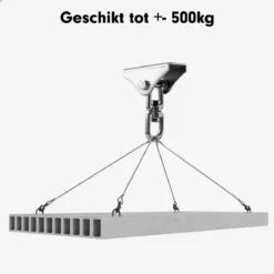 Luxe Ophangsysteem - 180° Schommelen, 360° Roteerbaar - Plafondhaak - Ophanghaak - Hangstoel Buiten - Hangstoel Binnen – Schommelstoel - Schommel - Bokszakken - RVS - Nederlandse Handleiding - -Tuinwereld Verkoop 1200x1200 222