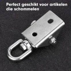 Luxe Ophangsysteem - 180° Schommelen, 360° Roteerbaar - Plafondhaak - Ophanghaak - Hangstoel Buiten - Hangstoel Binnen – Schommelstoel - Schommel - Bokszakken - RVS - Nederlandse Handleiding - -Tuinwereld Verkoop 1200x1200 223