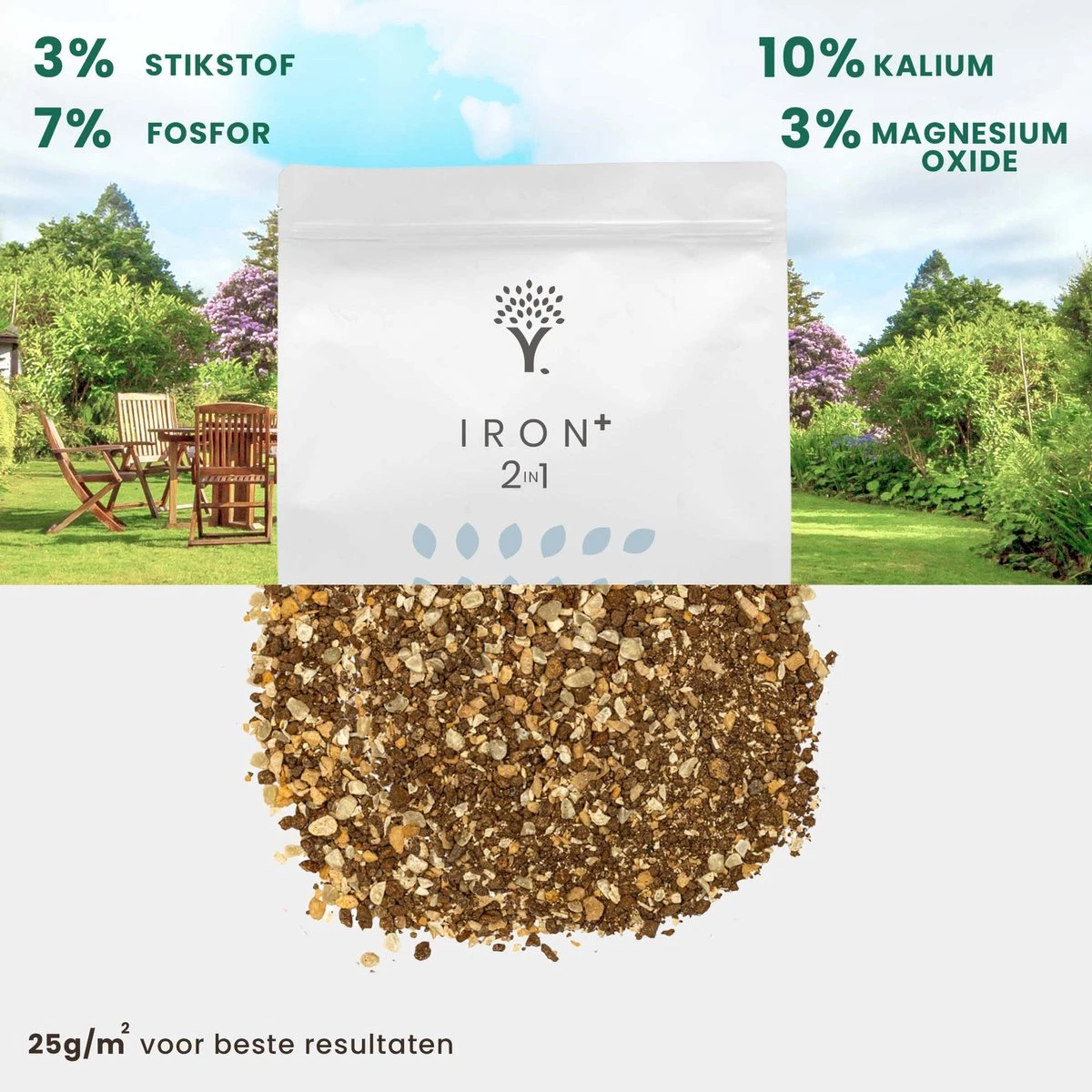 Gazonmest Met Ijzersulfaat Voor 100m²Gras | Gazon Meststof Met Ijzer | Mos Bestrijding & Gras Bemesting In Één | Ideaal Voor Meststofstrooier | Gazonbemesting 9 Gazonmest Met Ijzersulfaat Voor 100m²Gras | Gazon Meststof Met Ijzer | Mos Bestrijding & Gras Bemesting In Één | Ideaal Voor Meststofstrooier | Gazonbemesting - Afbeelding 9