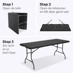 LifeGoods Klaptafel - Inklapbaar - 180 Cm - 6 Tot 8 Personen - Zwart -Tuinwereld Verkoop 1200x1200 26