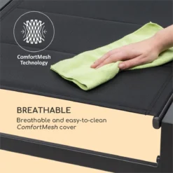 Blumfeldt Renazzo Lounge Ligstoel - Ligbed Voor De Tuin - Aluminium Tuinstoel - 6 Standen - Waterafstotend - Bekleding Van 70 % Pvc En 30 % Polyetheen - Zwart -Tuinwereld Verkoop 1200x1200 262