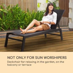 Blumfeldt Renazzo Lounge Ligstoel - Ligbed Voor De Tuin - Aluminium Tuinstoel - 6 Standen - Waterafstotend - Bekleding Van 70 % Pvc En 30 % Polyetheen - Zwart -Tuinwereld Verkoop 1200x1200 264