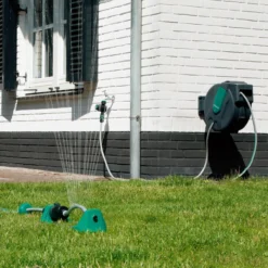VONROC Automatische Slanghaspel – Incl. 25m Tuinslang, Aansluitslang, Spuitstuk, Koppelingen & Kraanaansluiting -Tuinwereld Verkoop 1200x1200 2644