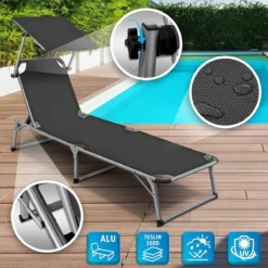 Sens Design Zonnebed - Ligbed Inklapbaar Met Zonneklep - Grijs -Tuinwereld Verkoop 1200x1200 273