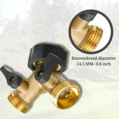 Y Stuk Kraan - Kraan Splitter - Waterverdeler - Buitenkraan - Waterverdeler 2 Weg – Messing - Afzonderlijk Af Te Sluiten -Tuinwereld Verkoop 1200x1200 2736