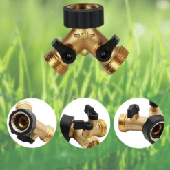 Y Stuk Kraan - Kraan Splitter - Waterverdeler - Buitenkraan - Waterverdeler 2 Weg – Messing - Afzonderlijk Af Te Sluiten -Tuinwereld Verkoop 1200x1200 2737
