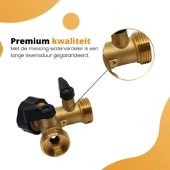 Horvitus Waterverdeler 2 Weg - Y Stuk Kraan Splitter - Voor Europese Kranen - Messing -Tuinwereld Verkoop 1200x1200 2750