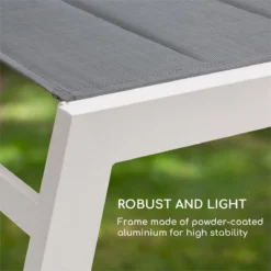 Blumfeldt Renazzo Lounge Ligstoel - Ligbed Voor De Tuin - Aluminium Tuinstoel - 6 Standen - Waterafstotend - Bekleding Van 70 % Pvc En 30 % Polyetheen - Grijs -Tuinwereld Verkoop 1200x1200 279