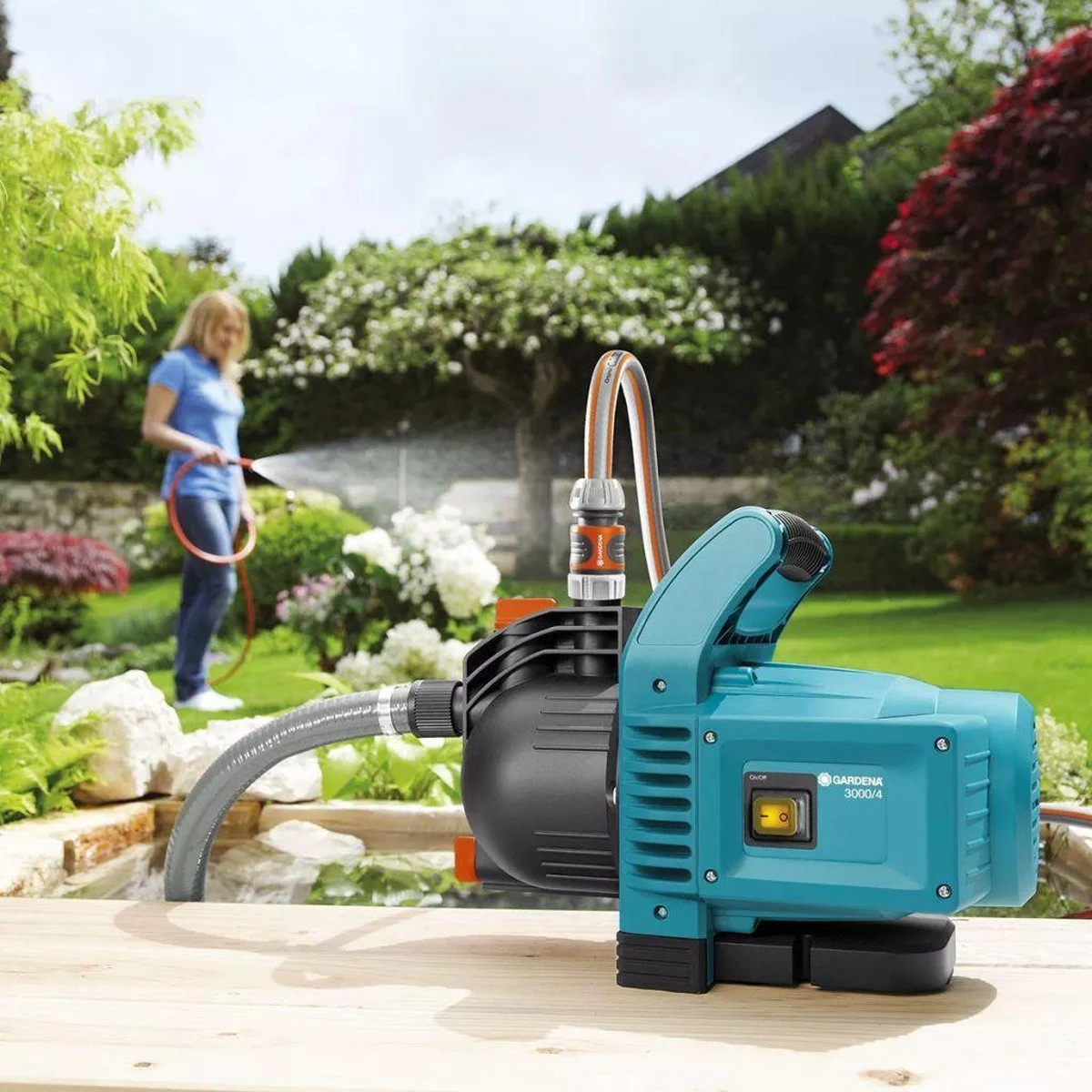 GARDENA - Classic Besproeiingspomp 3000/4 Compleet - Waterpomp - Incl. 3.5 M Aanzuigslang En 20 M Slang 4 GARDENA - Classic Besproeiingspomp 3000/4 Compleet - Waterpomp - Incl. 3.5 M Aanzuigslang En 20 M Slang - Afbeelding 4