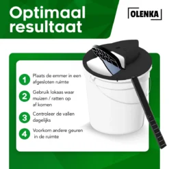 Olenka - Diervriendelijke Muizenval - Rattenval - Muizenverjager - Inclusief Emmer - Voor Binnen En Buiten - Verbeterd Model 2023 - Inclusief E-Book - Zwart -Tuinwereld Verkoop 1200x1200 2851