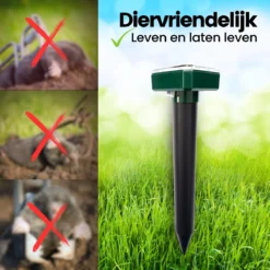 Aniway®- Mollenverjager - 2 Of 4 Stuks - Mollenbestrijding - Op Zonne-energie - Diervriendelijk - Waterdicht - Strakke Tuin/gazon/perceel -Tuinwereld Verkoop 1200x1200 2902