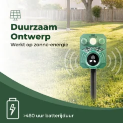 Dentools Ultrasone Kattenverjager 110 Graden - Ongedierte Verjager - Ongediertebestrijding - Zonneenergie - Groot Bereik - Oplaadbaar -Tuinwereld Verkoop 1200x1200 2917