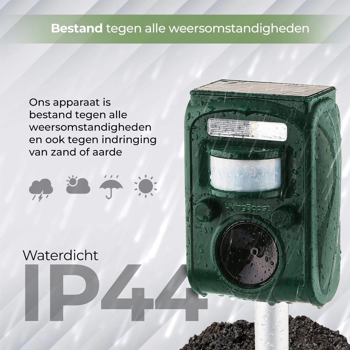 LivingBoost® – Kattenverjager Op Zonneenergie – Kattenschrik – Afweermiddel Voor Tuin – Met Adapter – Ultrasone Golf – Marterverjager – Verdrijft Katten, Ratten, Muizen, Etc. 4 LivingBoost® – Kattenverjager Op Zonneenergie – Kattenschrik – Afweermiddel Voor Tuin – Met Adapter – Ultrasone Golf – Marterverjager – Verdrijft Katten, Ratten, Muizen, Etc. - Afbeelding 4