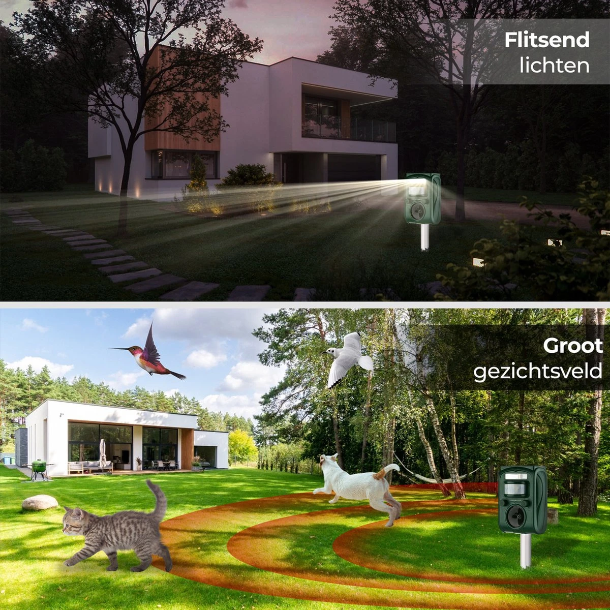 LivingBoost® – Kattenverjager Op Zonneenergie – Kattenschrik – Afweermiddel Voor Tuin – Met Adapter – Ultrasone Golf – Marterverjager – Verdrijft Katten, Ratten, Muizen, Etc. 7 LivingBoost® – Kattenverjager Op Zonneenergie – Kattenschrik – Afweermiddel Voor Tuin – Met Adapter – Ultrasone Golf – Marterverjager – Verdrijft Katten, Ratten, Muizen, Etc. - Afbeelding 7