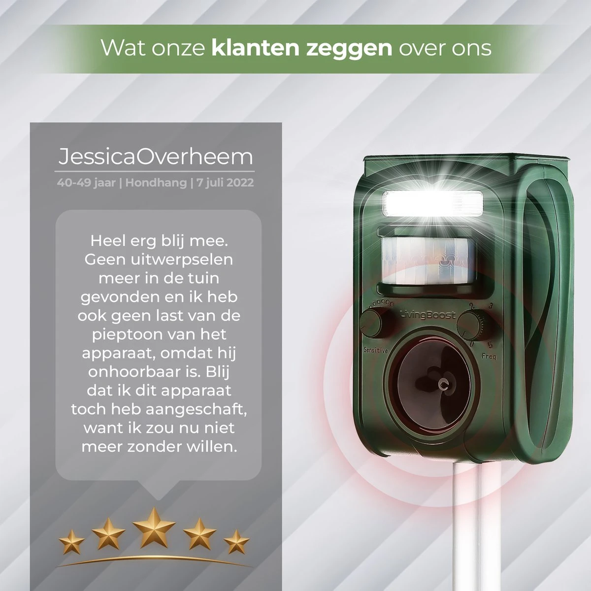 LivingBoost® – Kattenverjager Op Zonneenergie – Kattenschrik – Afweermiddel Voor Tuin – Met Adapter – Ultrasone Golf – Marterverjager – Verdrijft Katten, Ratten, Muizen, Etc. 9 LivingBoost® – Kattenverjager Op Zonneenergie – Kattenschrik – Afweermiddel Voor Tuin – Met Adapter – Ultrasone Golf – Marterverjager – Verdrijft Katten, Ratten, Muizen, Etc. - Afbeelding 9