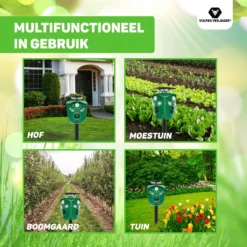 Vulpes Verjager® Ultrasone Kattenverjager Op Zonneenergie - Kattenschrik - Marterverjager - Waterdicht, 360° Bescherming & 20m Bereik - Afweermiddel Voor Vogels, Katten, Muizen Etc. -Tuinwereld Verkoop 1200x1200 2949