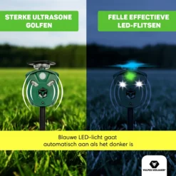 Vulpes Verjager® Ultrasone Kattenverjager Op Zonneenergie - Kattenschrik - Marterverjager - Waterdicht, 360° Bescherming & 20m Bereik - Afweermiddel Voor Vogels, Katten, Muizen Etc. -Tuinwereld Verkoop 1200x1200 2950