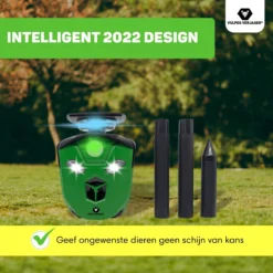 Vulpes Verjager® Ultrasone Kattenverjager Op Zonneenergie - Kattenschrik - Marterverjager - Waterdicht, 360° Bescherming & 20m Bereik - Afweermiddel Voor Vogels, Katten, Muizen Etc. -Tuinwereld Verkoop 1200x1200 2951
