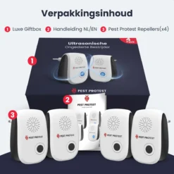 4-Pack Pest Protest® Muizenverjager – Ongedierte Verjager - Repeller Met Ultrasone – Insecten Reject – Diervriendelijk Muizen Bestrijding -Tuinwereld Verkoop 1200x1200 2961