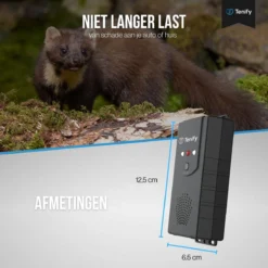 Tenify Marterverjager - 30M - 12V - Binnen & Buiten - Batterij, USB, Auto Accu - Ultrasone - Ongedierte - Muizen - Steenmarter - Ratten Verjager -Tuinwereld Verkoop 1200x1200 3007