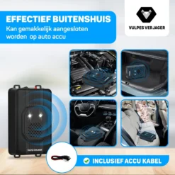 Vulpes Verjager® Marterverjager - Ongedierteverjager - Multifunctionele Set Binnen & Buiten - Batterijen, 12V & Auto Accu - Marters, Muizen & Ratten - Steenmarter Verjager PRO - 2 Stuks - Incl. E-book -Tuinwereld Verkoop 1200x1200 3020