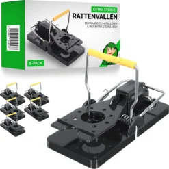 VerminBuster Rattenval 6 Stuks - Rattenklemmen Voor Binnen & Buiten - Zonder Rattenvergif