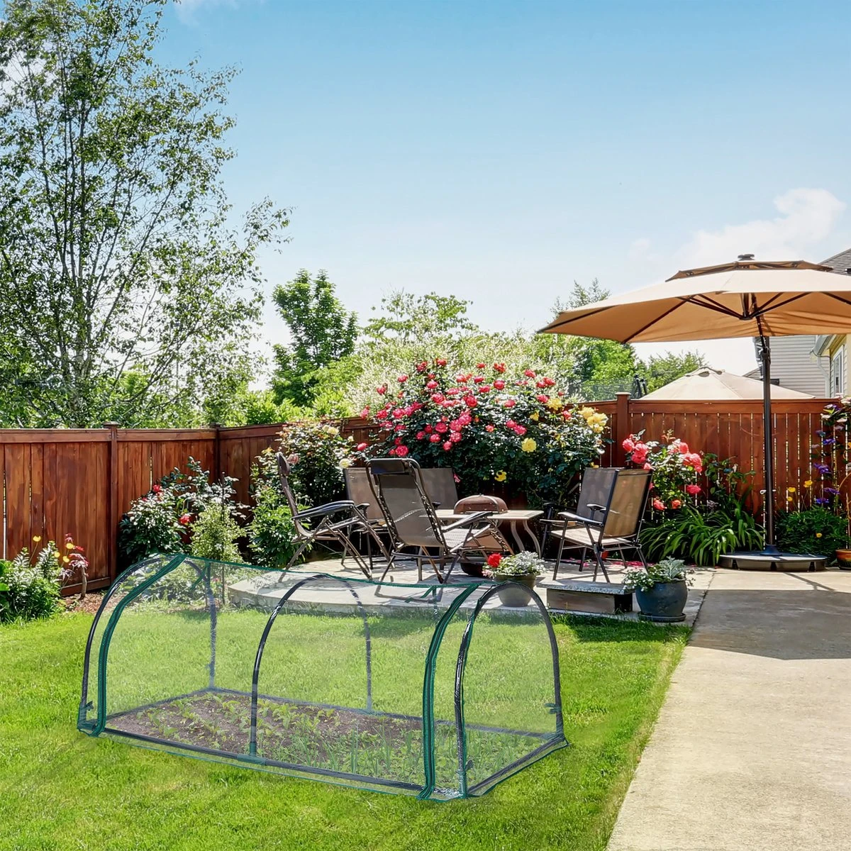 Relaxdays Kweekkas Tunnel Met Raam - Kleine Tuinkas - Ronde Broeikas - Kunststof Hobbykas 2 Relaxdays Kweekkas Tunnel Met Raam - Kleine Tuinkas - Ronde Broeikas - Kunststof Hobbykas - Afbeelding 2