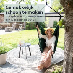 Vita5 XXL Hangstoel | Binnen&Buiten Hangnest | Incl. 2 Kussens En Boekenvak | Volwassenen&Kinderen | Hangmatstoel Tot 225kg | Donkergroen 16 Vita5 XXL Hangstoel | Binnen&Buiten Hangnest | Incl. 2 Kussens En Boekenvak | Volwassenen&Kinderen | Hangmatstoel Tot 225kg | Donkergroen -Tuinwereld Verkoop 1200x1200 311