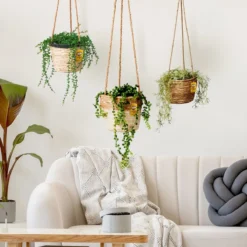 Merkloos Plantenhanger 18x15cm Naturel | Hangende Mand | Handgemaakt | Planten-houder / Hang-plant | Planten Accessoires | Hangmand