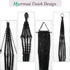 4 Stuks Luxe Macrame Plantenhangers - Boho Handgeweven Katoen Hangpot Voor Binnen/Buiten - Hangende Bloempot Met Kralen - Macramé Touw/Koord Hangplant Houder - Bohemian Wandhanger Decoratie - Plant Hanger - Verticale Tuin Bloempothouder Planthanger -Tuinwereld Verkoop 1200x1200 3144