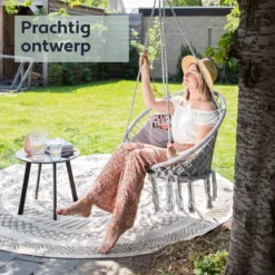 Vita5 Macramé Hangstoel - Voor Binnen En Buiten - Zonder Standaard - Incl. Kussen, Boekenvak En Beschermhoes - Tot 150kg - Grijs 15 Vita5 Macramé Hangstoel - Voor Binnen En Buiten - Zonder Standaard - Incl. Kussen, Boekenvak En Beschermhoes - Tot 150kg - Grijs -Tuinwereld Verkoop 1200x1200 316