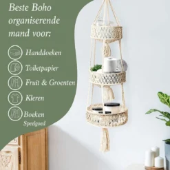 Macramé 3-Laags Hangende Fruitmand - Bohemian Mand Plantenhanger - Handgemaakt Katoen Touw Fruitschaal Hangmand - Boho Ophangbaar Etagere - Decoratieve Fruit Schaal/Basket - Opbergmand Organizer - Keuken/Balkon Decoratie - Hangpot Voor Binnen/Buiten 9 Macramé 3-Laags Hangende Fruitmand - Bohemian Mand Plantenhanger - Handgemaakt Katoen Touw Fruitschaal Hangmand - Boho Ophangbaar Etagere - Decoratieve Fruit Schaal/Basket - Opbergmand Organizer - Keuken/Balkon Decoratie - Hangpot Voor Binnen/Buiten -Tuinwereld Verkoop 1200x1200 3162