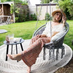 Vita5 Macramé Hangstoel - Voor Binnen En Buiten - Zonder Standaard - Incl. Kussen, Boekenvak En Beschermhoes - Tot 150kg - Grijs 19 Vita5 Macramé Hangstoel - Voor Binnen En Buiten - Zonder Standaard - Incl. Kussen, Boekenvak En Beschermhoes - Tot 150kg - Grijs -Tuinwereld Verkoop 1200x1200 319