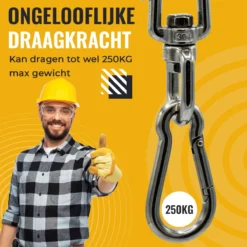 Itstrong® Plafondhaak Ophangsysteem Voor Binnen & Buiten – Ophanghaak Voor Bokszak – Schommel – Schommelstoel – Hangstoel - RVS -Tuinwereld Verkoop 1200x1200 333