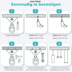 AVINT GOODS RVS Ophangsysteem Plafondhaak Bokszak – Schroefhaak & Ophanghaak Hangstoel – Muurhaak Binnen & Buiten - 550KG -Tuinwereld Verkoop 1200x1200 342