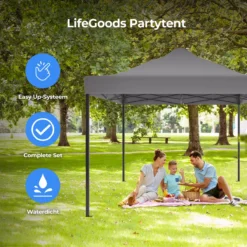 LifeGoods Partytent - 3x4.5 M - Zijwanden - Easy Up - Opvouwbaar - Waterdicht - Draagtas Met Wieltjes - Donkergrijs -Tuinwereld Verkoop 1200x1200 37