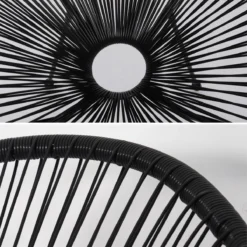 Set Van 2 Design Stoelen Ei-vormig - Acapulco Zwart - Stoelen 4 Poten Retro Design, Plastic Koorden, Binnen/buiten -Tuinwereld Verkoop 1200x1200 371