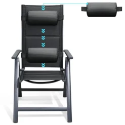 Casaria Tuinstoel Aluminium - 2 Stuks Inklapbaar - Antraciet -Tuinwereld Verkoop 1200x1200 374
