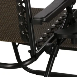 Springos Tuinstoel | Ligstoel | Opvouwbaar | Verstelbaar | Ergonomische Hoofdsteun | Bruin / Zwart -Tuinwereld Verkoop 1200x1200 399