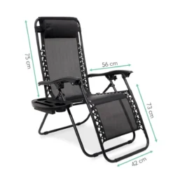 LifeGoods Opvouwbare Tuinstoelen - Verstelbaar Zonnescherm - 2 Stuks - 30°-90° Verstelbaar - Metaal - Zwart -Tuinwereld Verkoop 1200x1200 402