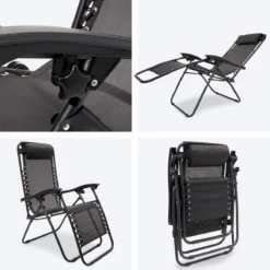 LifeGoods Opvouwbare Tuinstoelen - Verstelbaar Zonnescherm - 2 Stuks - 30°-90° Verstelbaar - Metaal - Zwart -Tuinwereld Verkoop 1200x1200 407