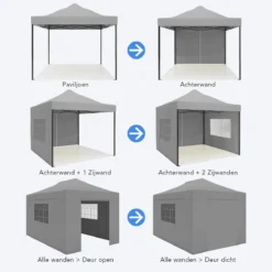 LifeGoods Partytent - 3x4.5 M - Zijwanden - Easy Up - Opvouwbaar - Waterdicht - Draagtas Met Wieltjes - Donkergrijs -Tuinwereld Verkoop 1200x1200 41