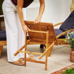 Merkloos EezyLife Houten Bijzettafel - 46x46x46cm - Acacia Hout - Tuintafel -Tuinwereld Verkoop 1200x1200 430