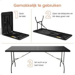 Lenx Klaptafel - Inklapbare Tafel - Opvouwbare Tuintafel - Vouwtafel - Inclusief Handvat En 2 Tafelkleden - 180x75x74cm - 6 Tot 8 Personen 14 Lenx Klaptafel - Inklapbare Tafel - Opvouwbare Tuintafel - Vouwtafel - Inclusief Handvat En 2 Tafelkleden - 180x75x74cm - 6 Tot 8 Personen -Tuinwereld Verkoop 1200x1200 486