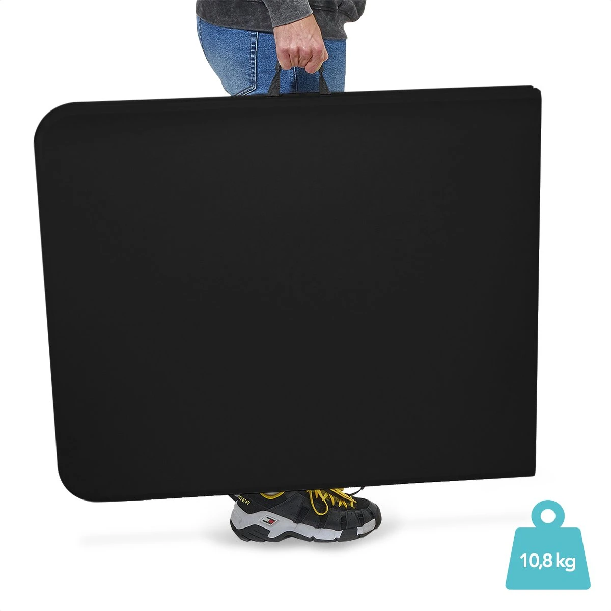 LifeGoods Klaptafel - Inklapbaar - 70x180cm - Verstelbare Vouwtafel - Weerbestendig - Zwart 8 LifeGoods Klaptafel - Inklapbaar - 70x180cm - Verstelbare Vouwtafel - Weerbestendig - Zwart - Afbeelding 8